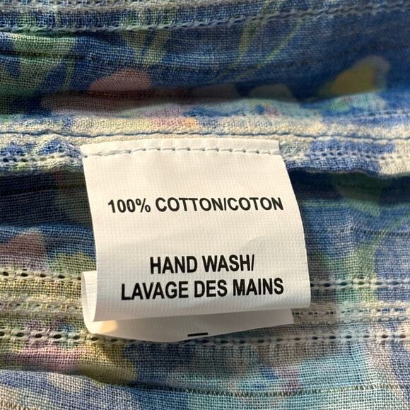 Shoshanna 100% Cotton Tiered Mini Dress Blue Floral XS‎ Lightweight Garden - Picture 6 of 6